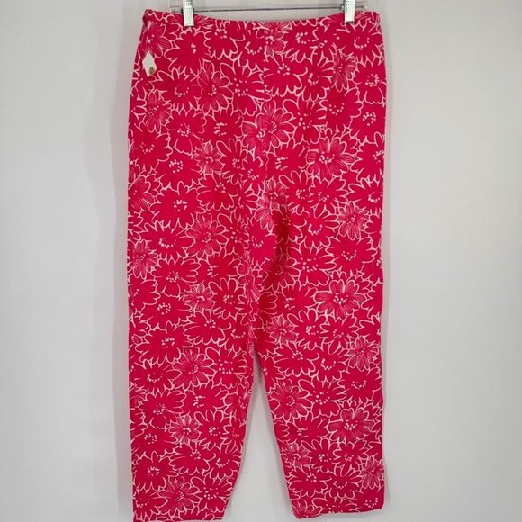 Talbots Women’s Size 16 Pink Floral Print Cotton Pants ankle new - Picture 9 of 13
